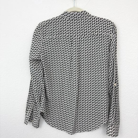 Ann Taylor Womens 100% Silk Long Sleeve Button Shirt Size XS Deer Office Novelty - Picture 3 of 7